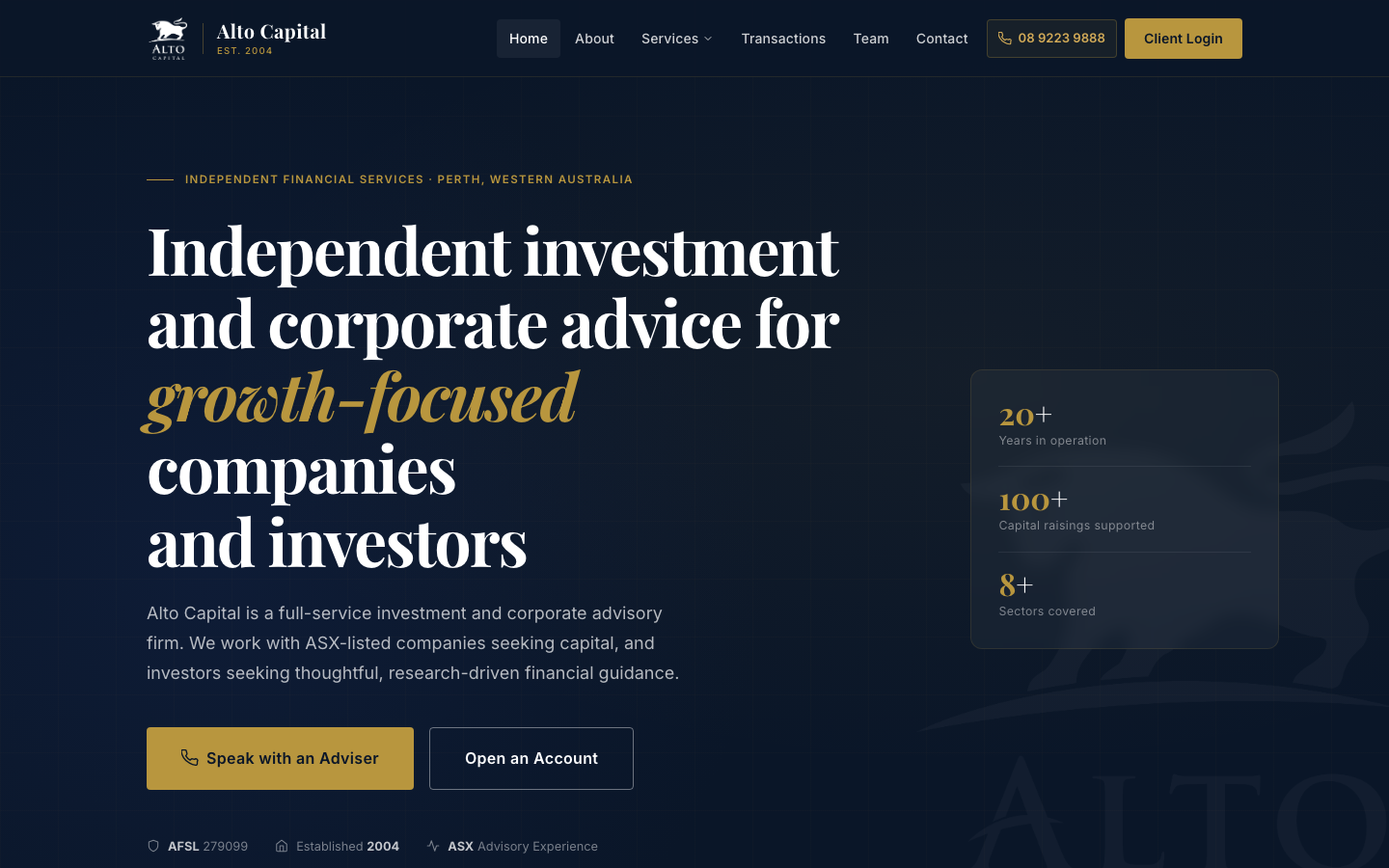 Alto Capital website